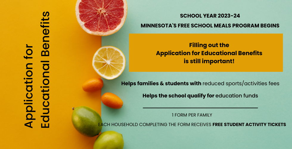 app for ed benefits form, important to fill out, 1 per family, free student act ticket if turn in